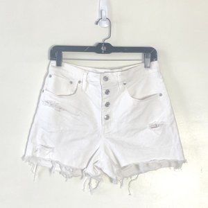 J. Crew White Hight-waist Button Fly Shorts